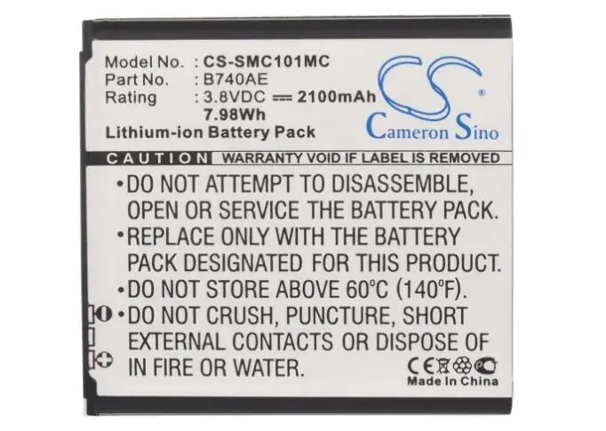 Аккумулятор cameron sino 2100 мАч для SAMSUNG Galaxy K S4 Zoom LTE NX Mini SM C101 C101|Цифровые аккумуляторы| |