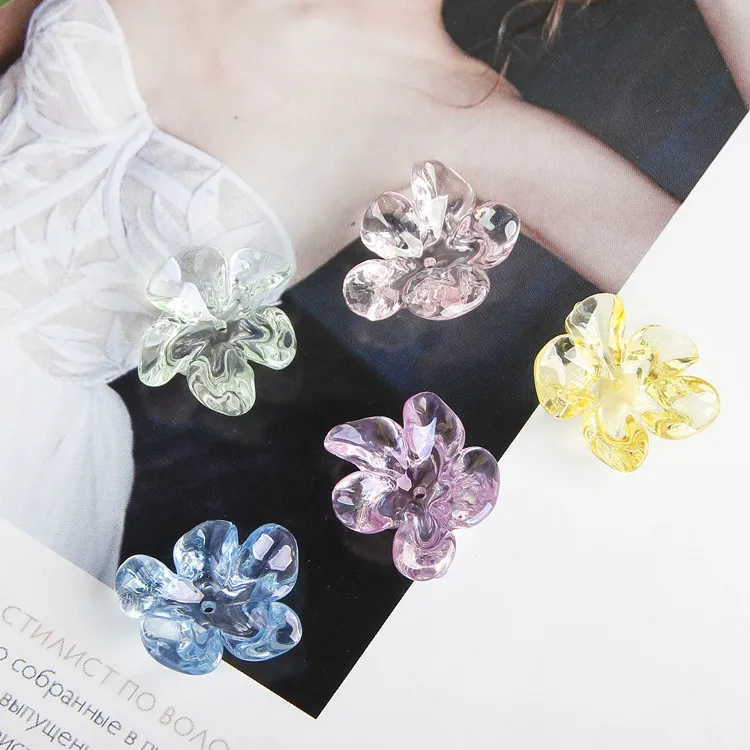 Блестящие цветные прозрачные маленькие цветочные зажимы аксессуары сделай сам