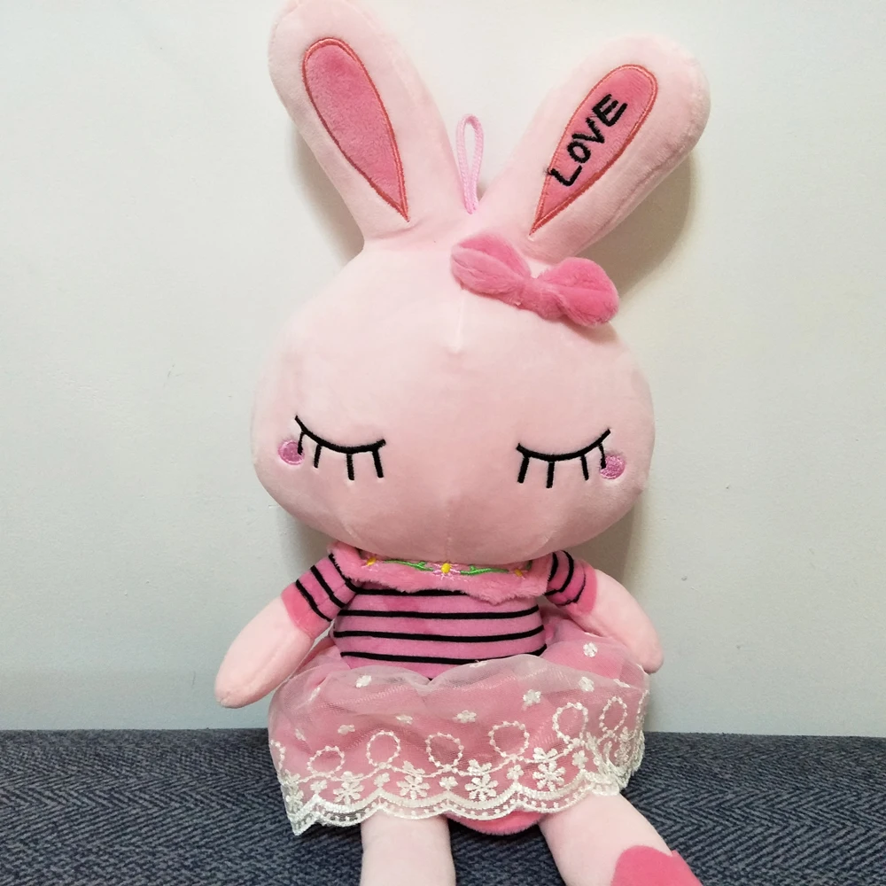 Детская плюшевая игрушка розовый кролик закрытый глаз животное подарок на день