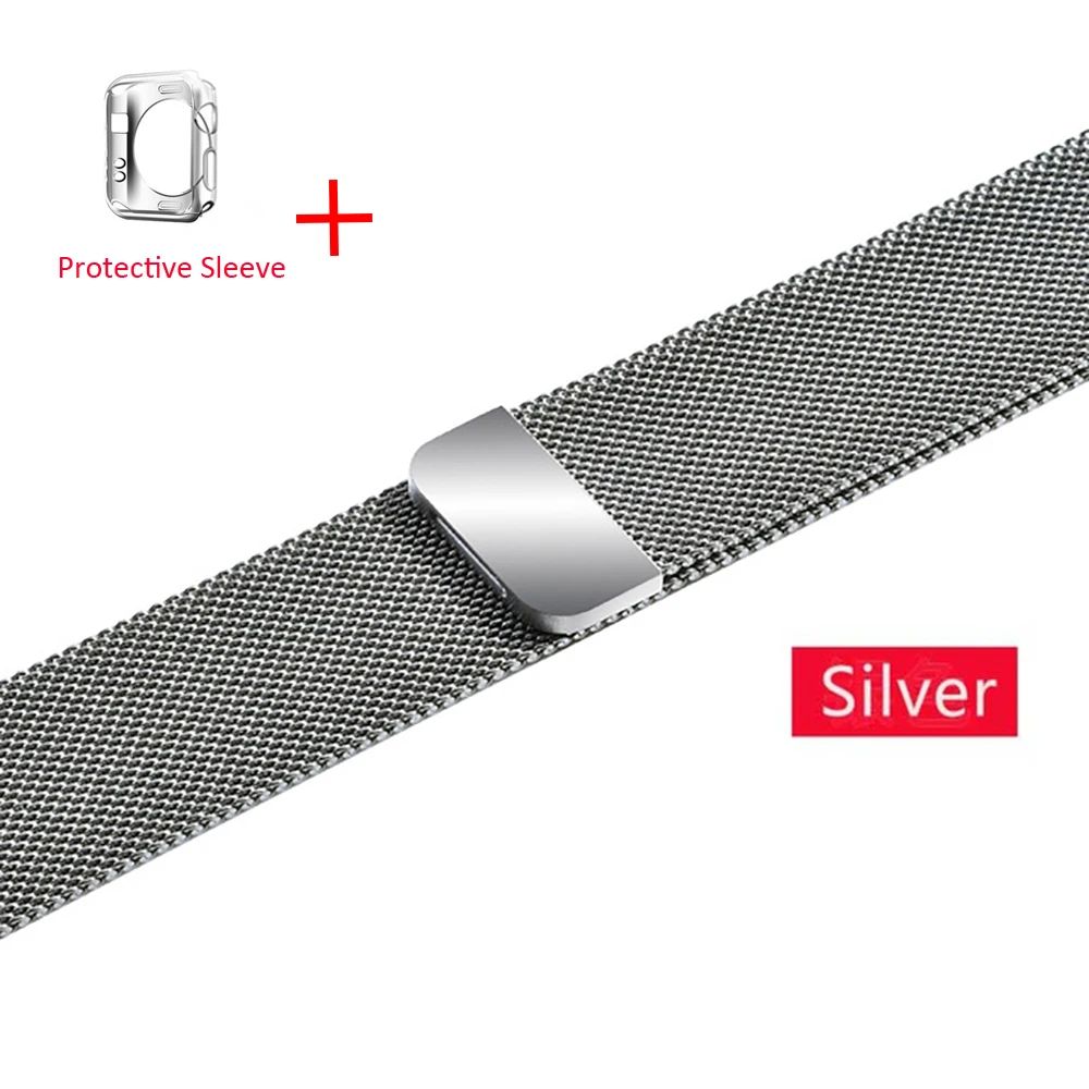 With Case A Leecnuo ремешок для часов для Apple Watch 42 мм, 38 мм, ремешок для часов, Миланская петля, браслет ремешок для наручных часов iWatch серии 1/2/3 - Цвет ремешка: With Case A