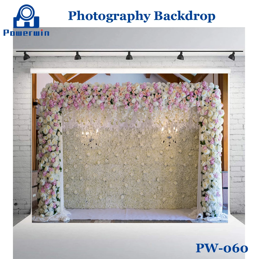 Виниловый фон Powerwin для фотосъемки 150x210 см Цветочная стена свадебная праздник