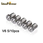 Сопло V6 из нержавеющей стали 0,20,250,30,40,50,60,81,01,75 мм, резьба М6 3,00мм, сопло для 3D-принтера E3D Hotend, 510 шт.