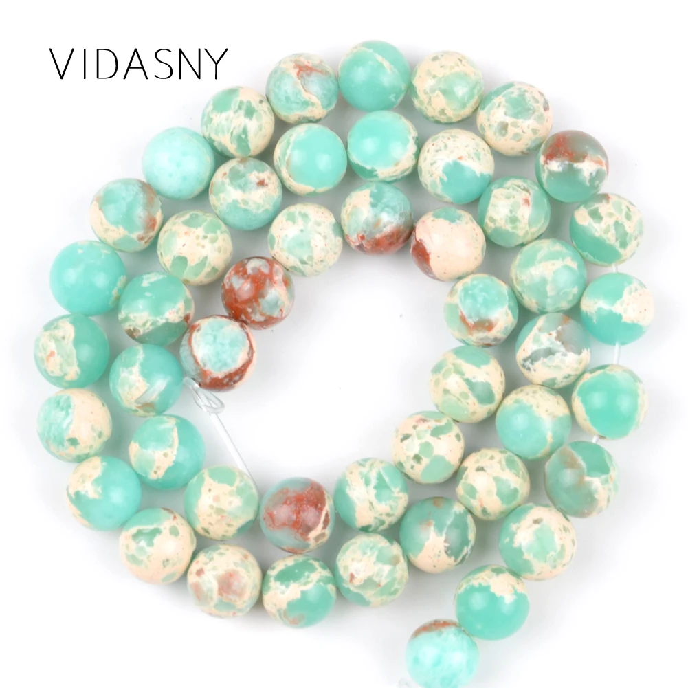 Натуральный камень Цвет зеленый Змеиный узор под Камень Круглые бусины для
