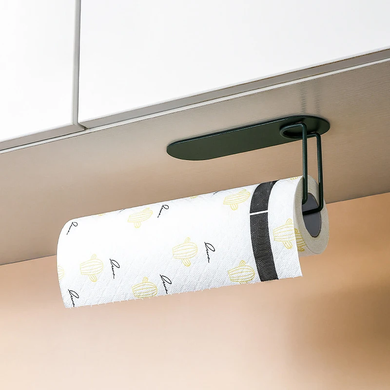 

Nordic Iron Paper Towel Holder Wall Mounted Storage Rack Home Organizer Shelf Kitchen Tool