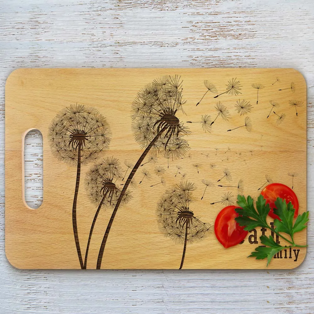 Абстрактные Одуванчики с летящими семена на заказ доска для резки мясника блок