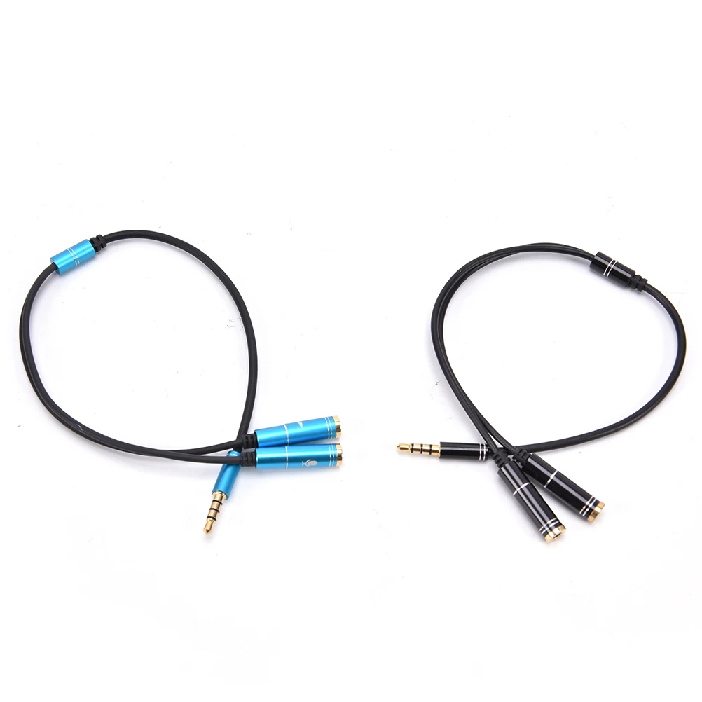 

3.5mm 1 Male to 2 Female Jack Headphone+Mic Audio Y Splitter Cable Aux Extension Adapter Cable Cord for Computer PC Microphone