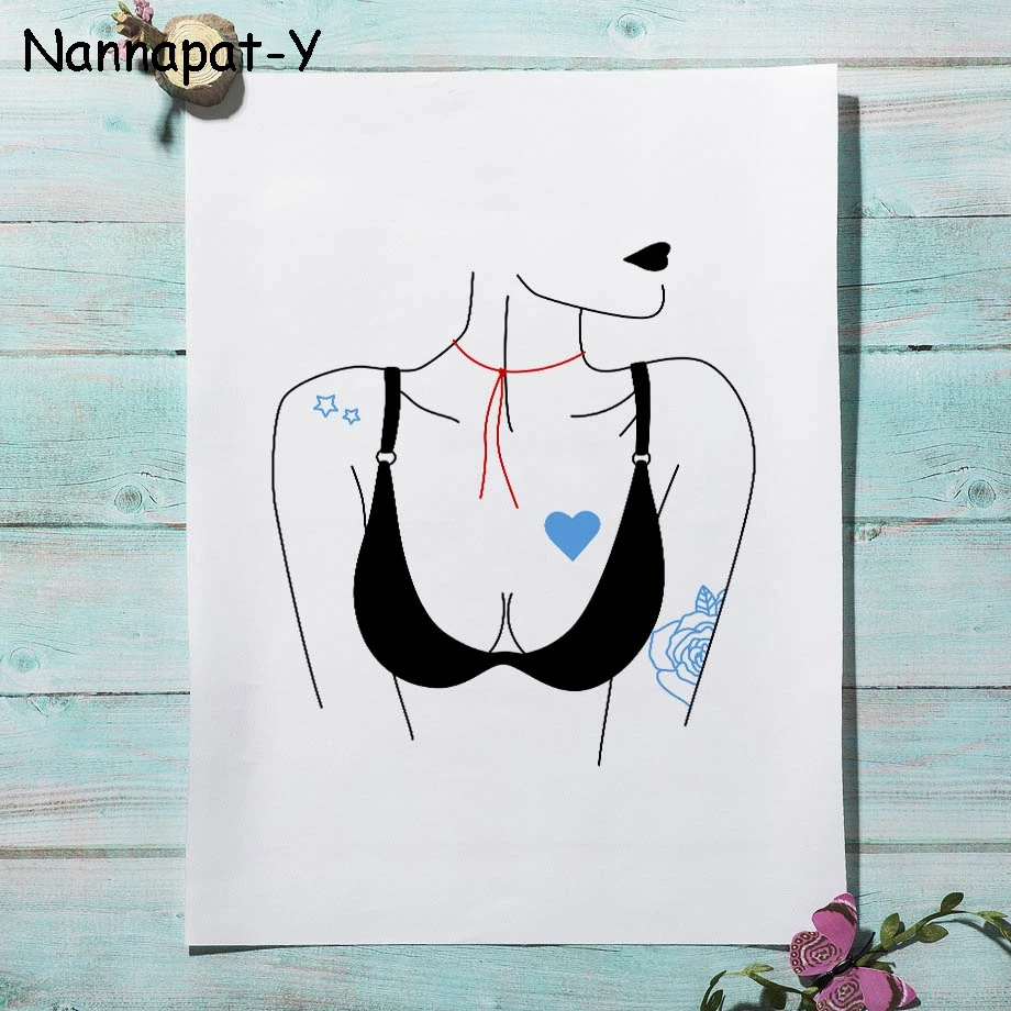 Абстрактная Картина на холсте с изображением сексуальной девушки татуировкой