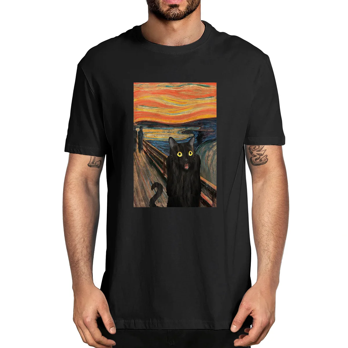 Забавная Летняя мужская футболка большого размера из 100% хлопка с изображением