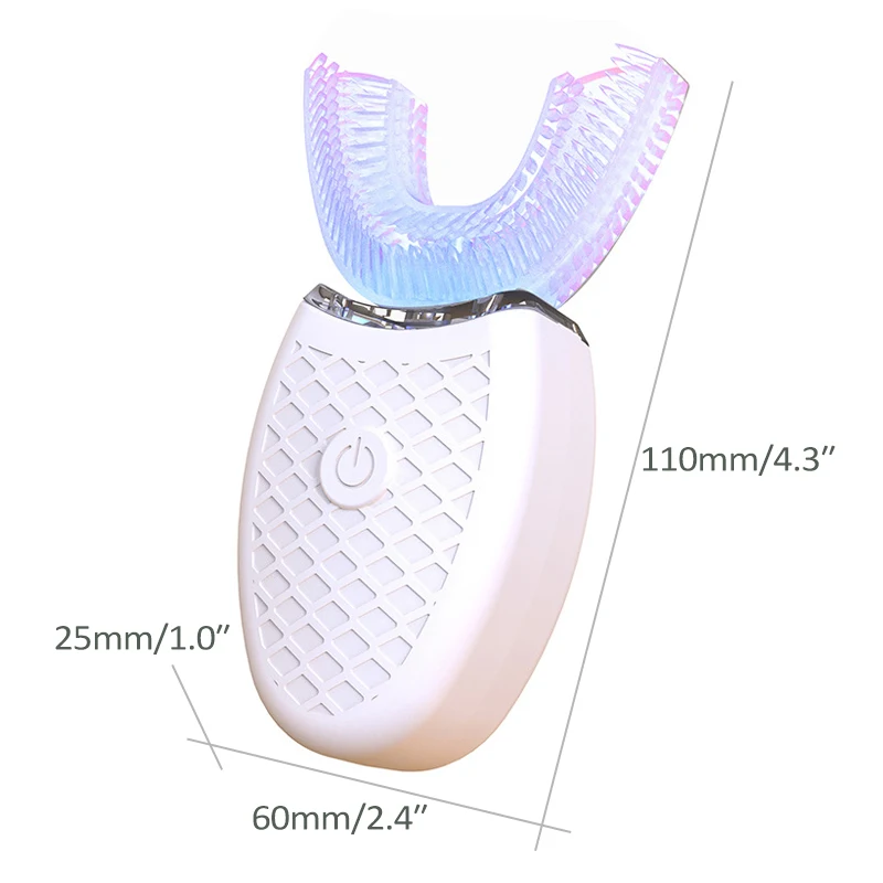 

360 Degree Ultrasonic electric toothbrush nano silicone u shaped Intelligent Automatic USB Rechargeable Teeth Cleaner Whitening