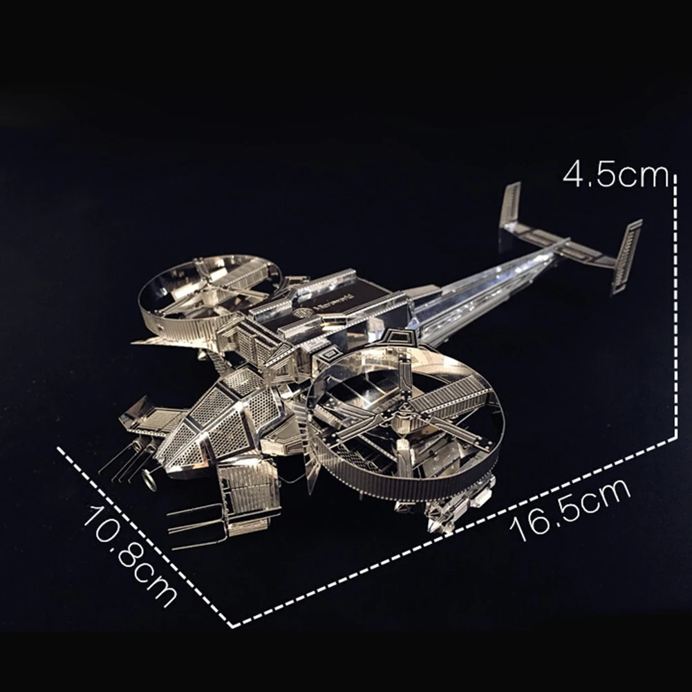

3D Metal Helicopter Model Puzzle Kit Aircraft Stealth Helicopter Assembly Model DIY 3D Laser Cut Model Puzzle Educational Toys