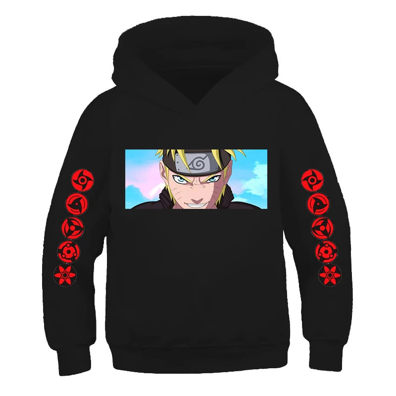 

Ninja black Hoodies newest Children's clothes japanese anime Long sleeve Pure Cotton Sweatshirt-Pullovers fashion kids hoodies