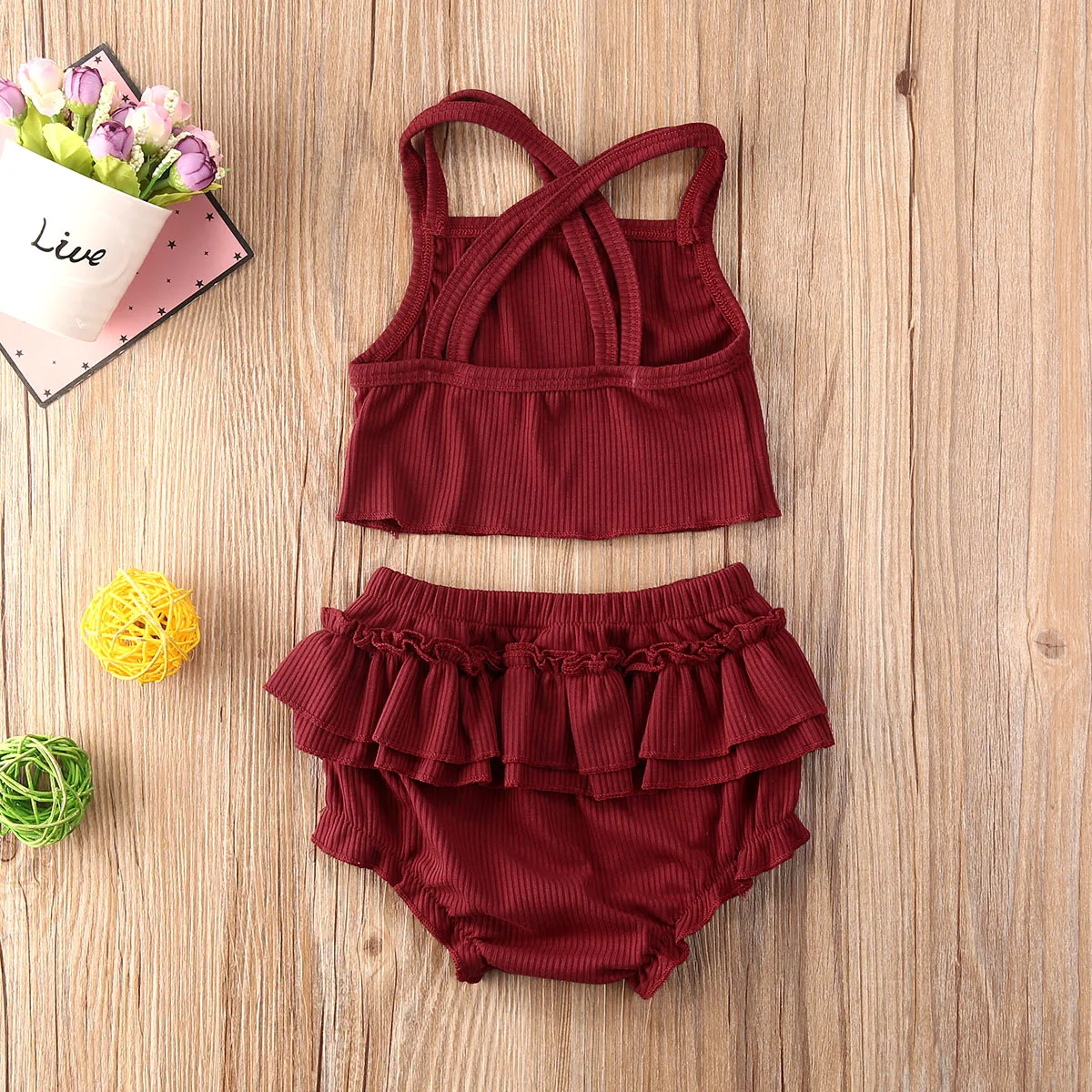 

2020 Solid Color Toddler Kid Baby Girl Summer Sling Tops Shirt Short Pants Outfit Set Clothes 0-24months
