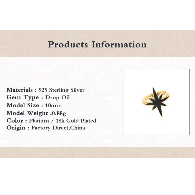 

CANNER 925 Sterling Silver Dropping Oil Star Earrings Ear Cuffs for Women Non Pierced Minimalist Cartilage Earrings Oorbellen