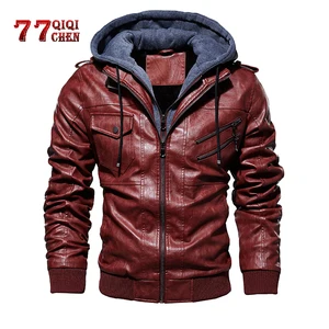 Куртка мужская кожаная, винтажная мотоциклетная куртка из искусственной кожи с косой молнией, верхняя одежда, осень-зима