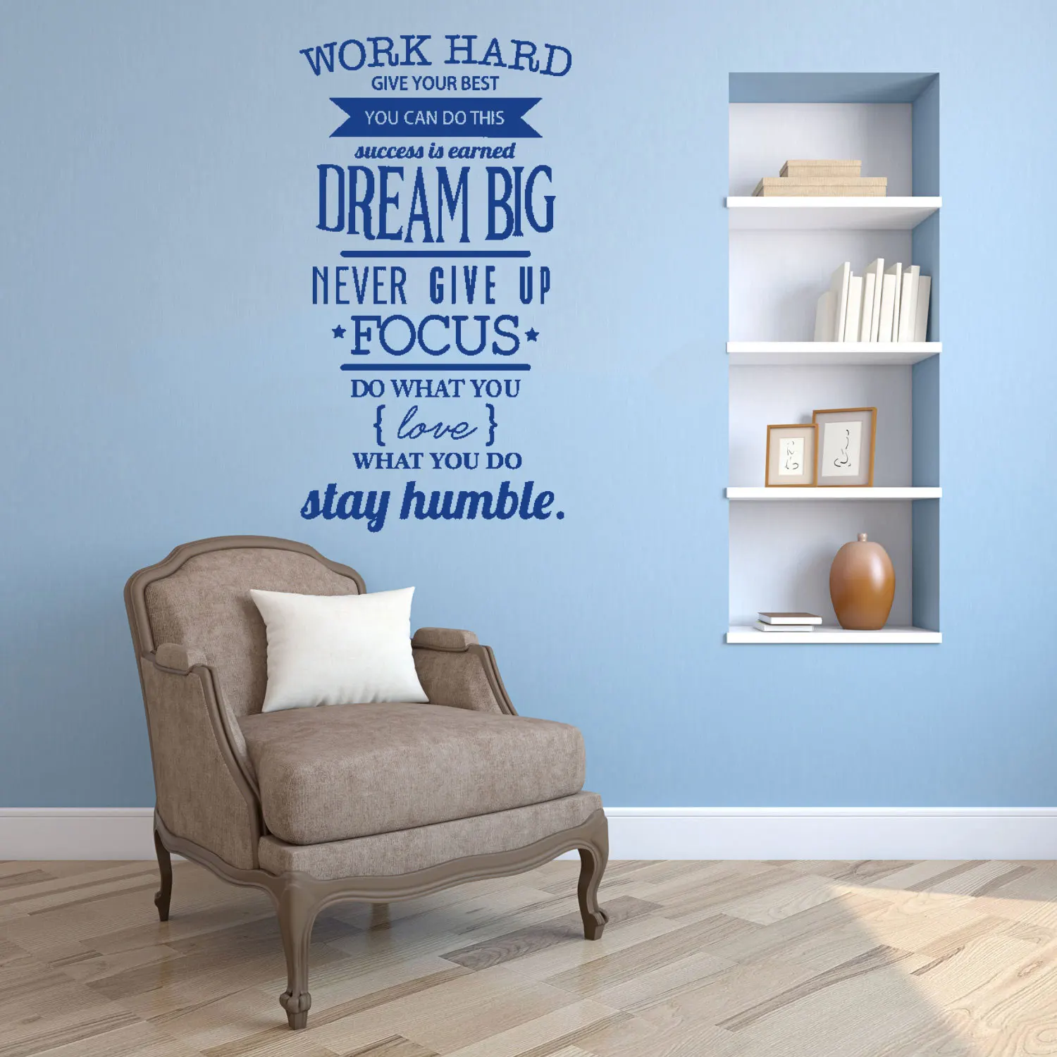 

Work Hard Wall Sticker Home Design Adhesive Waterproof Wallpaper for Office Study Room Decor Art Poster adesivi murali DW12836