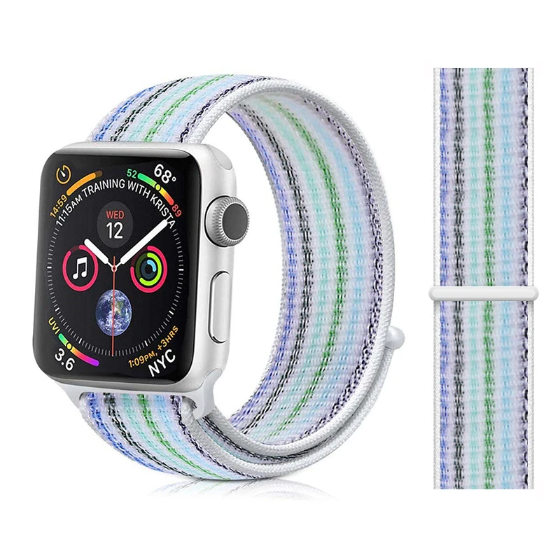 Blue Rainbow Спортивная петля для Apple watch Band 4 5 correa iwatch 3 2 1 42 мм 38 мм 44 мм 40 мм Apple watch ремешок браслет pulseira аксессуары - Цвет ремешка: Blue Rainbow