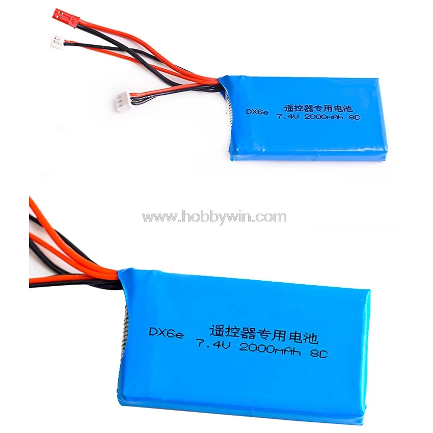 7 4 V 2S 2000mAh 8C LiPO батарея мощность подходит для Spektrum DX6E DX6 RC модель передатчика |