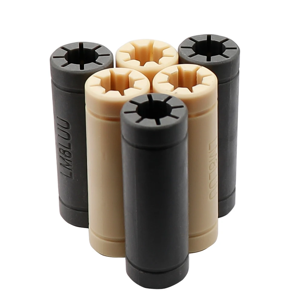 Линейные подшипники LM8LUU твердые полимерные втулки LML8UU 8 мм 8*15*45 серого цвета