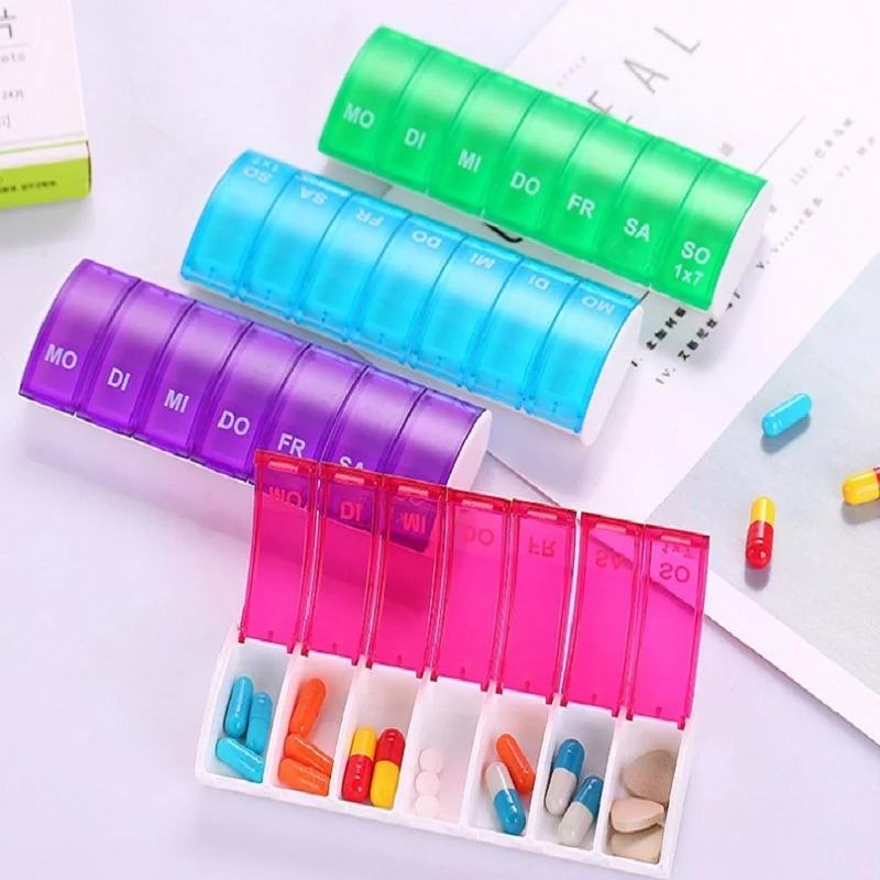 Портативный 7 дней органайзер для лекарства на неделю Планшет контейнер таблеток