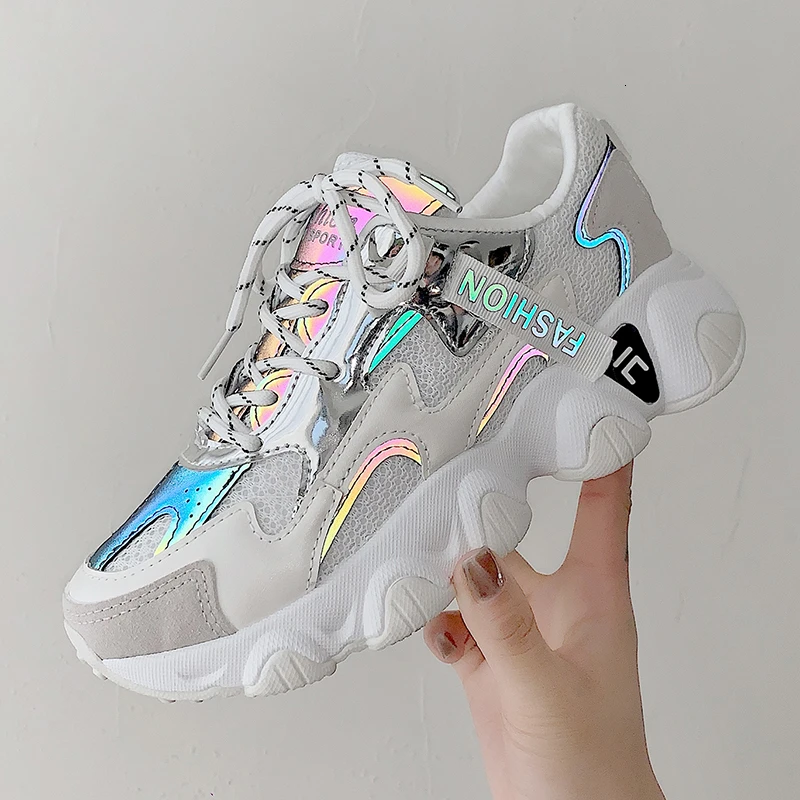 

2020 Women Platform Sneakers Ulzzang Fashion Tenis Female 5cm White Pink Thick Sole Walking Casual Shoes Woman Vulcanized Shoes
