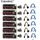 6 шт. TISHRIC PCIE PCI-E Riser 009S карта GPU PCI E X16 PCI Express 6Pin на SATA 1X 16X USB3.0 удлинитель светодиодный для майнинга ETH BTC