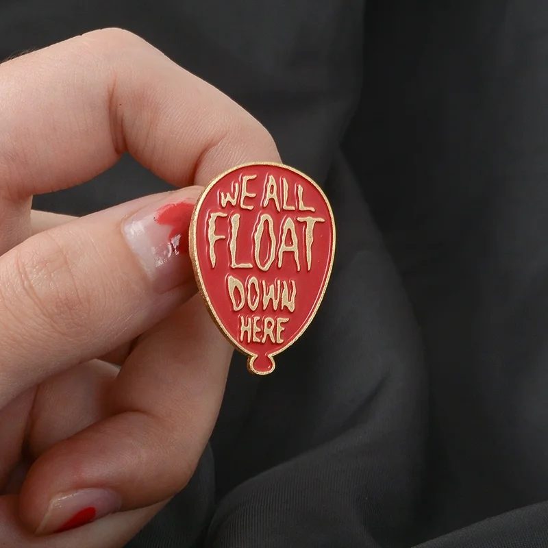 Клоун красный шар мы все плаваем здесь ужас эмаль значок на лацкан Stephen King's