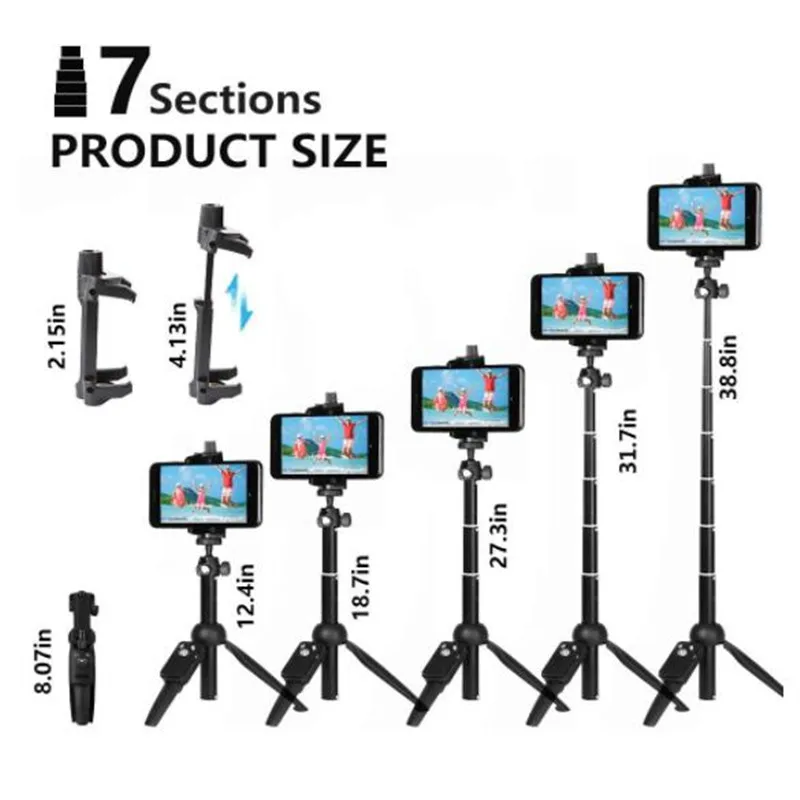 Беспроводная мини селфи палка 3 в 1 с Bluetooth штатив монопод для iPhone Xs MAx X Andriod IOS Gopro Hero