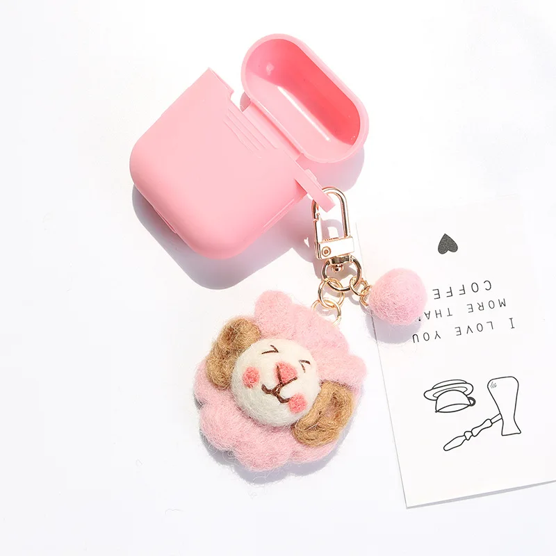 

Cute Cartoon Animal Plush Keychain Sheep Lion Key ring Plush Soft Toy Girl New style AirPods Cover Handbag pendant gift Hot2021