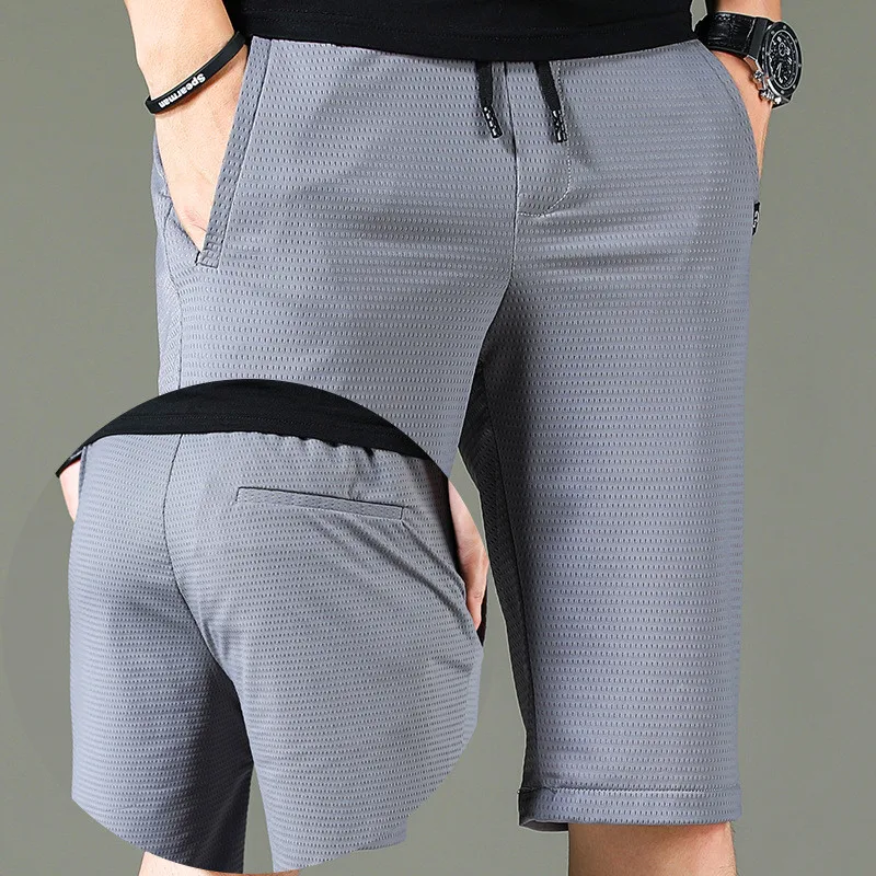 

MRMT 2022 брендовые летние мужские ледяные тонкие полые пятикомпонентные брюки свободные короткие брюки для мужчин тонкие быстросохнущие повс...