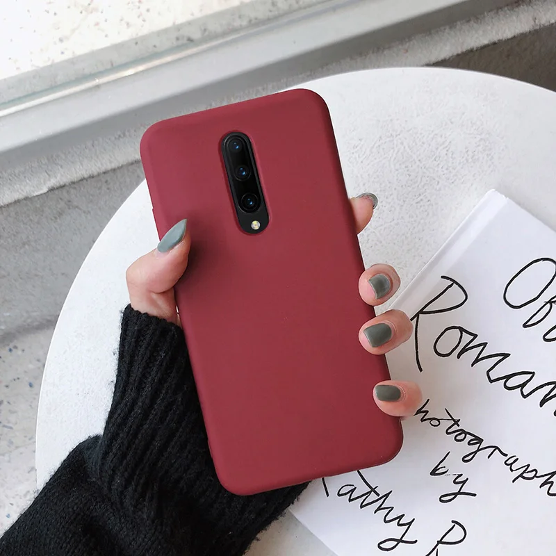 Wine Red Тонкий чехол для oneplus 7 pro, Мягкий Силиконовый ТПУ матовый чехол для oneplus 6t 5 t, защитный чехол для one plus 6, чехол в виде ракушки - Color: Wine Red