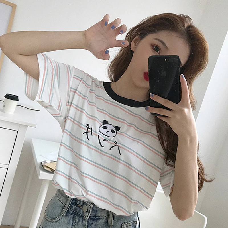 Футболки женские модные летние мягкие милые корейские Одежда для девушек