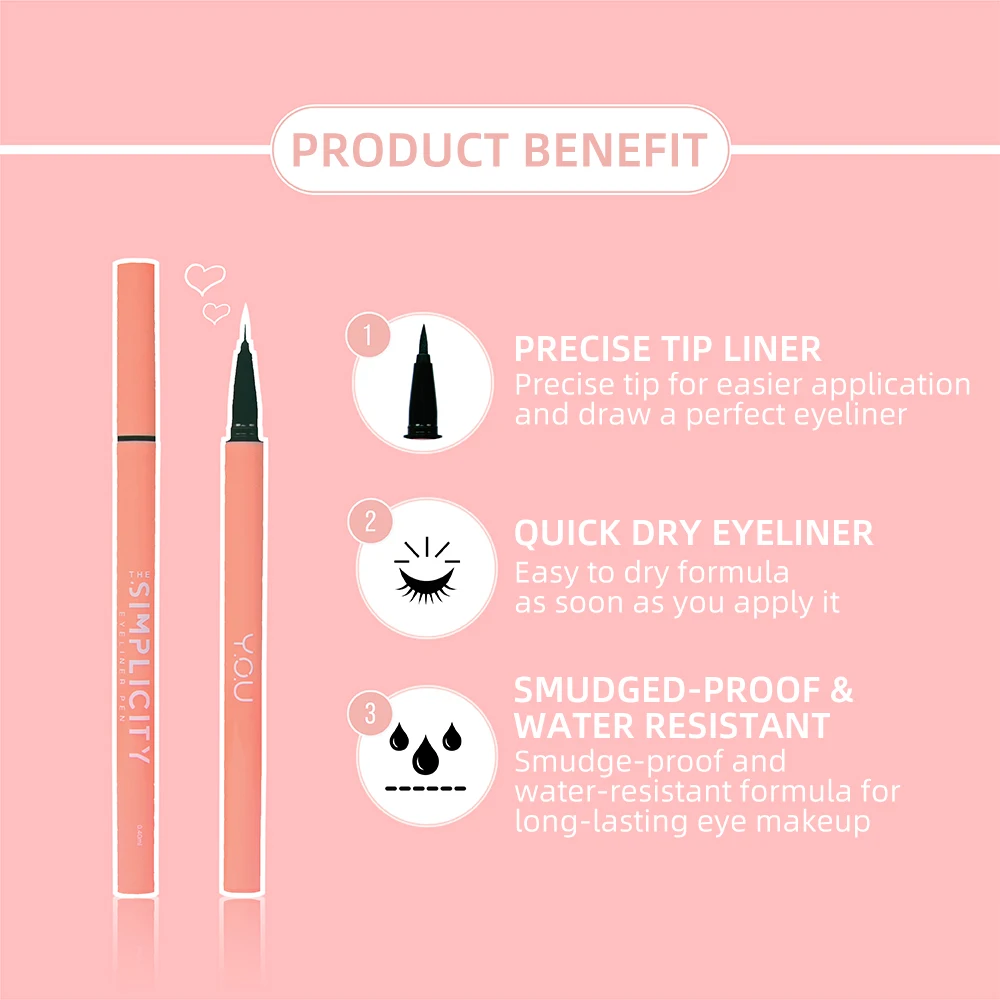 

Y.O.U The Simplicity Magic Eyeliner Pen Liquid Eye Make Up Super Waterproof Long Lasting Eyeliner Lash Glue Pen Cosmetics Tools