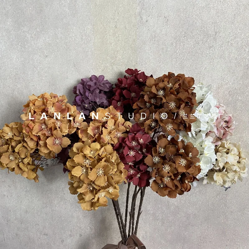 

Artificial Planet 2-head Pagoda Hydrangea High-end Wedding Hall Row Shooting Props Decorative Flowers Whoelsale Home Decore