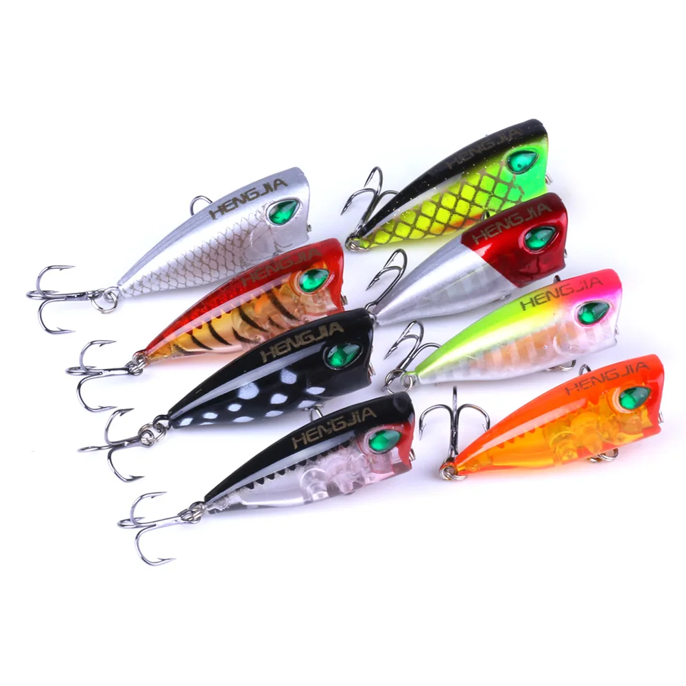 

HENGJIA 80pcs/lot Topwater hard bait popper fishing lure Little bait swimbait bass pike crank bait fishing tackle
