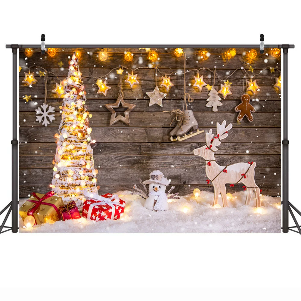 Фотофон Зима Снеговик фотосессия Рождественская елка подарок мальчик игрушка