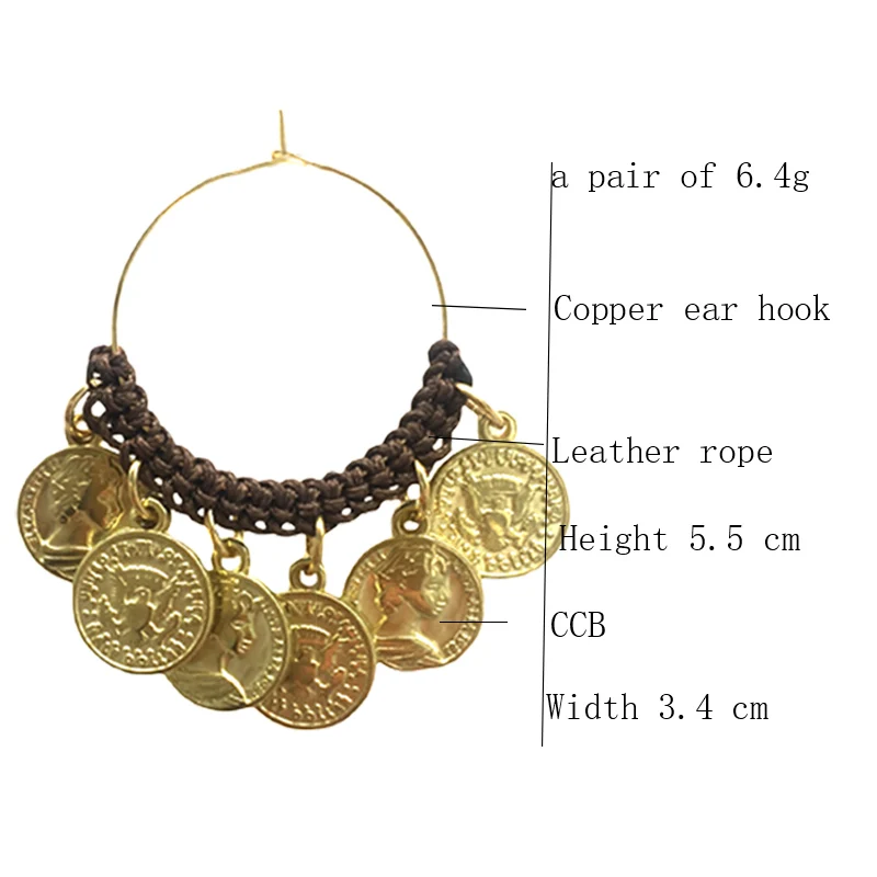 Серьги новые женские модные ювелирные изделия тканые сплав бренд Pendientes ручной