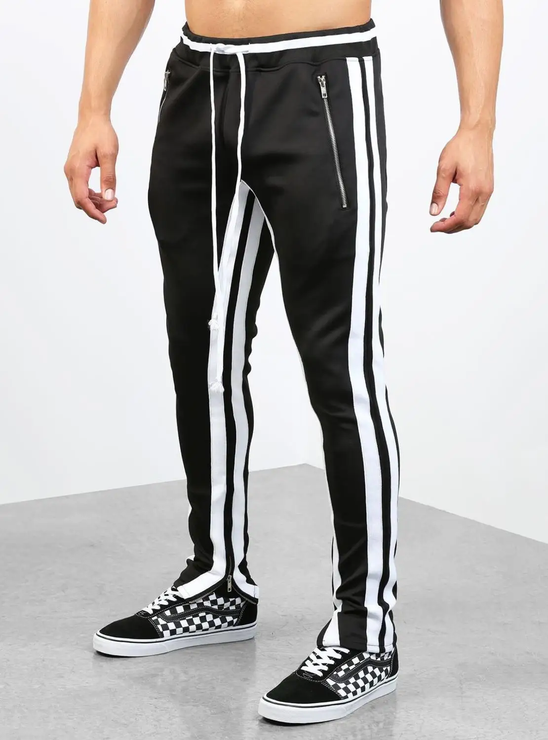 

2020 autumn and winter men's casual sports pants fashion color matching sports fitness pants