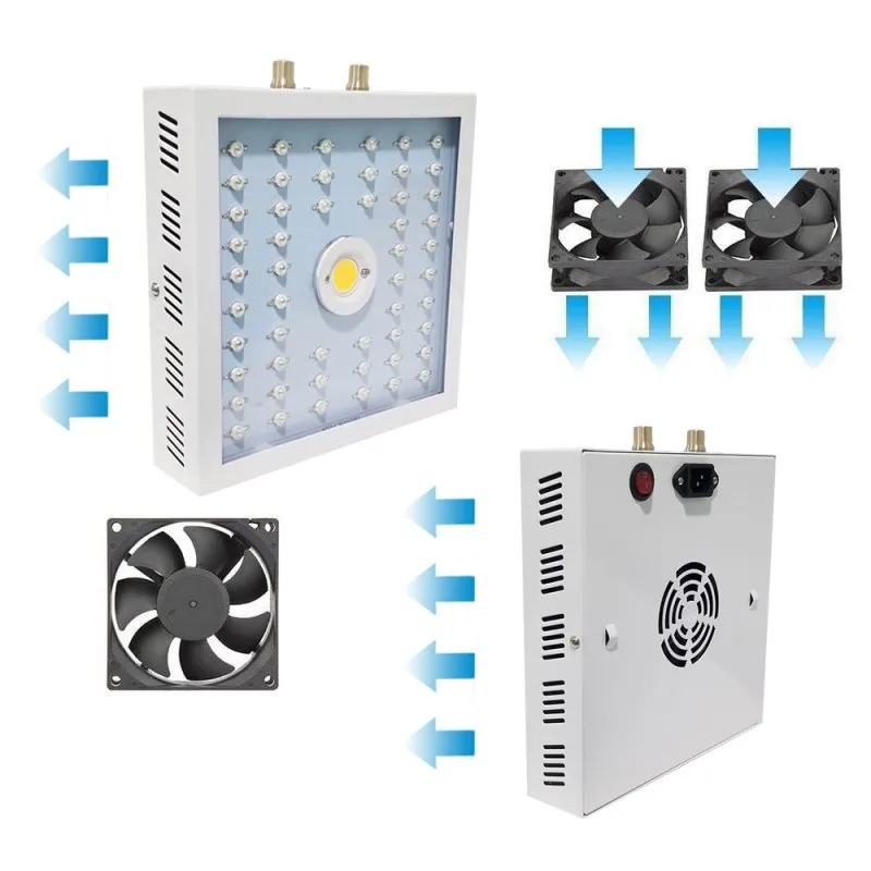 Гидропонный внутренний цветочно-овощной светодиодный полный спектр выращивания растений в квадратной теплице Лампа 1100W с разъемом AU/EU/UK/US.