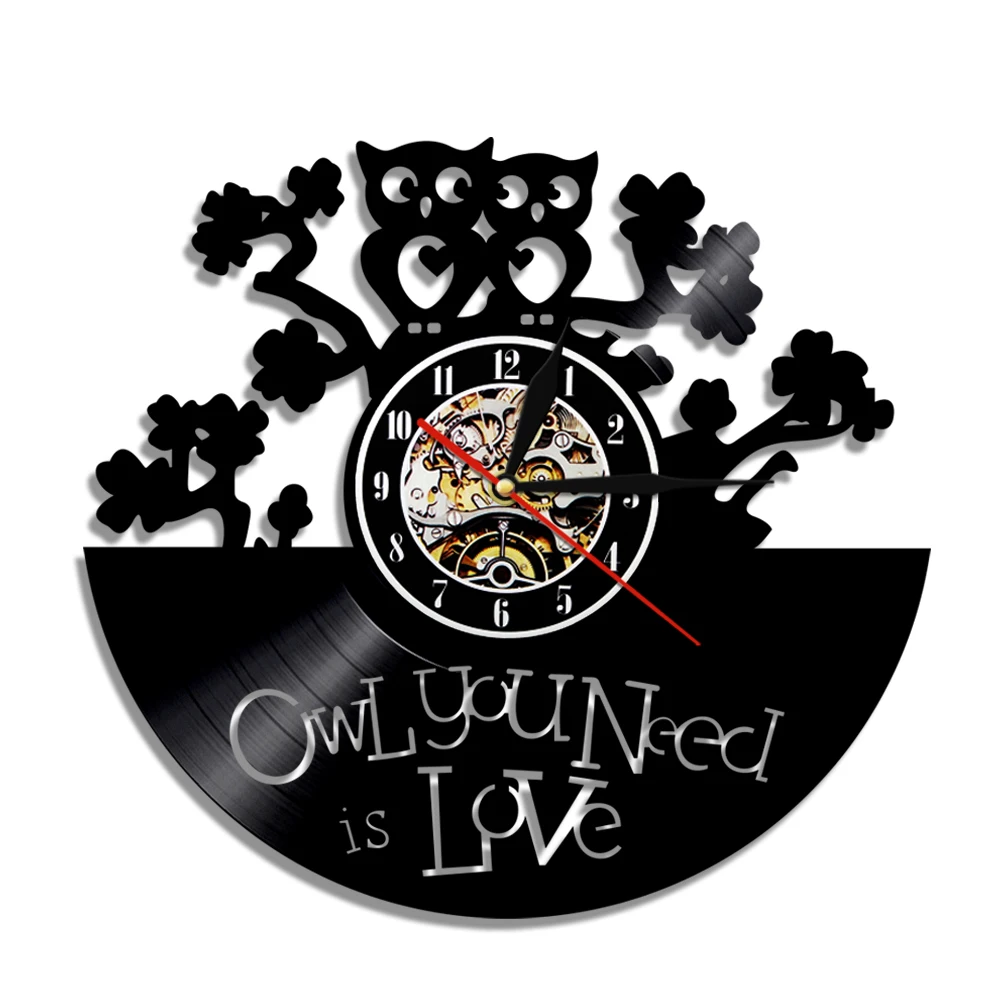 Сова вам нужны часы Love креативные виниловые с совой настенные животными