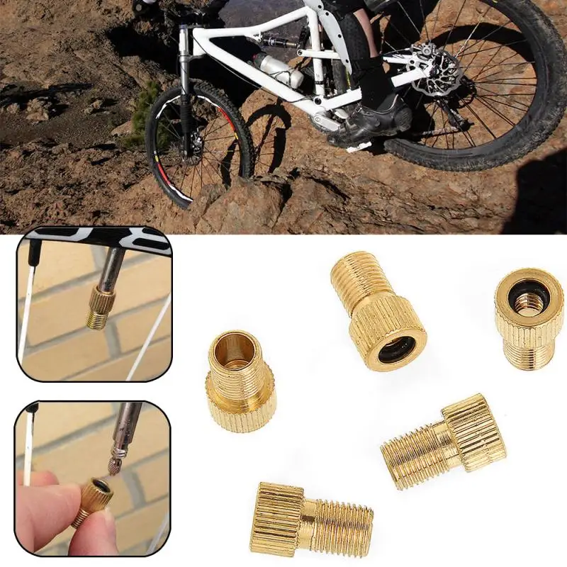 

5Pcs Brass Valve Adaptor Presta To Schrader Bicycle Valve Converter Mountain Bike Pump Connector Adapter Alloy Bike Accessories