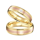 Кольцо из карбида вольфрама для мужчин и женщин, свадебное ювелирное изделие бижутерия цвета розового золота, бижутерия