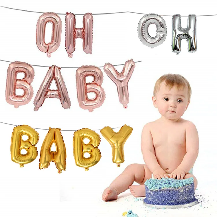 SLSGZX OH Детские воздушные шары из фольги с надписями для маленьких мальчиков и
