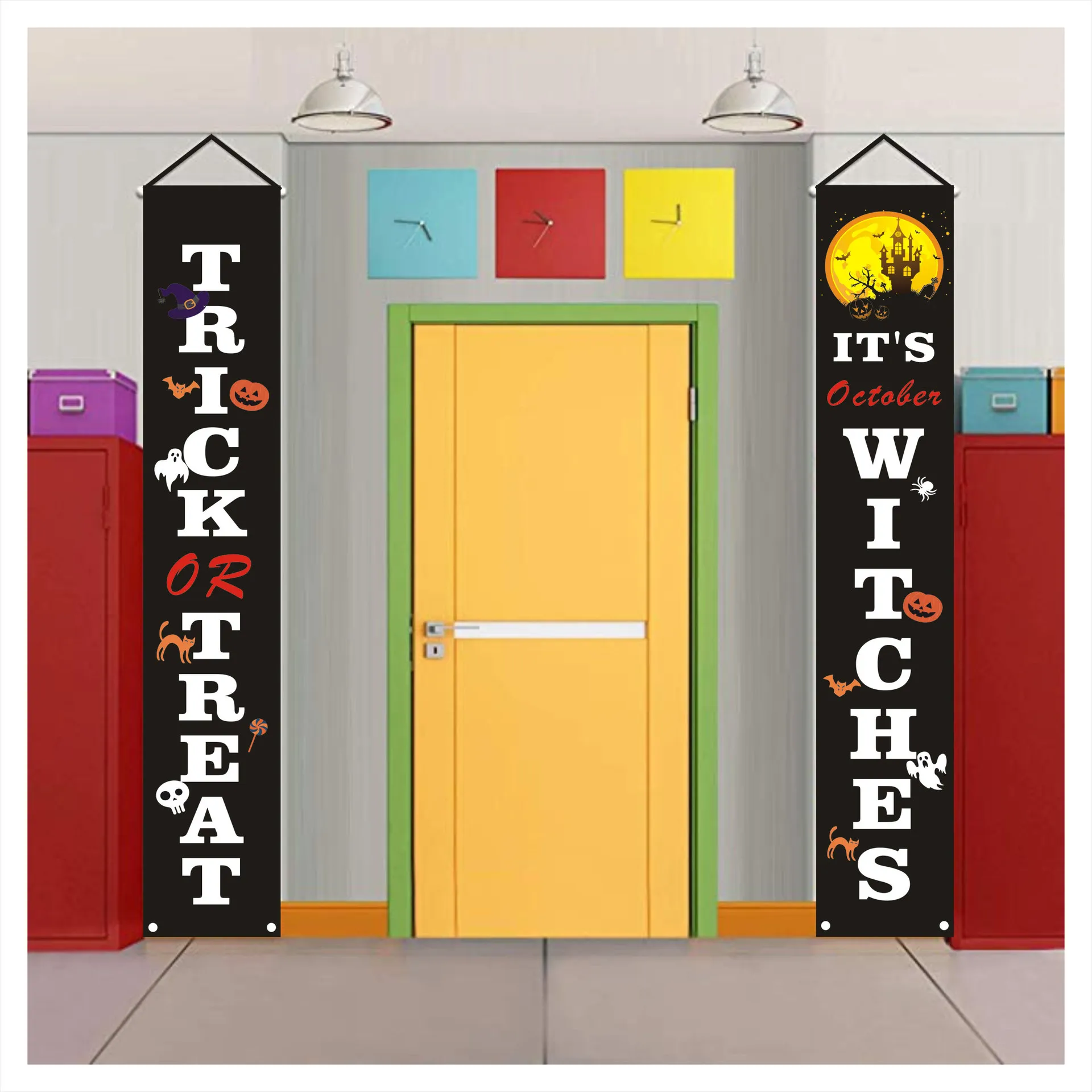 Halloween door curtain halloween couplets banner decoration |