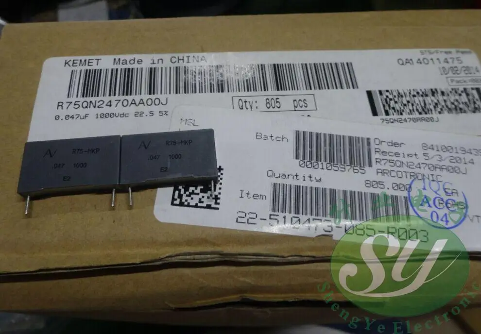 50 шт. KEMET AV R75 0 047 мкФ/1000 V 47nf 473 MKP новый 22 мм пленочный конденсатор бесплатная