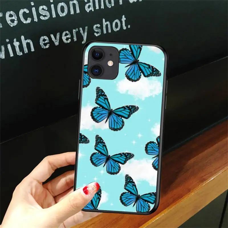 

Diamond beautiful butterfly pattern Phone Case For Iphone 5 5S SE 6 6s 7 8 plus X Xr XS 11 12 Mini Pro Max Cover Fundas Coque