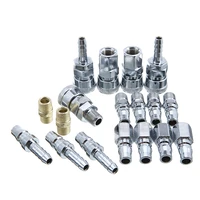 18pcs pneumatic fitting standard type stainless steel quick coupling connector coupler adapter for air compressor tool accessory