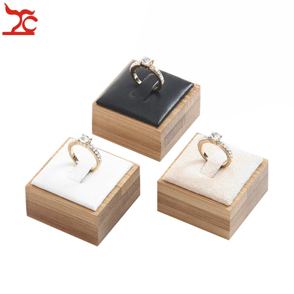 Натуральный бамбук кольцо ювелирные изделия Дисплей стенд модные бриллиантовые