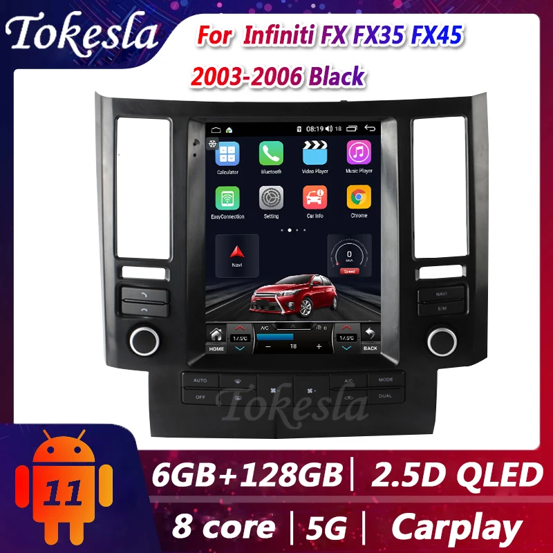 Автомобильный радиоприемник Tokesla 2 Din Tesla Gps Android для Infiniti FX FX35 FX45 видео центральный