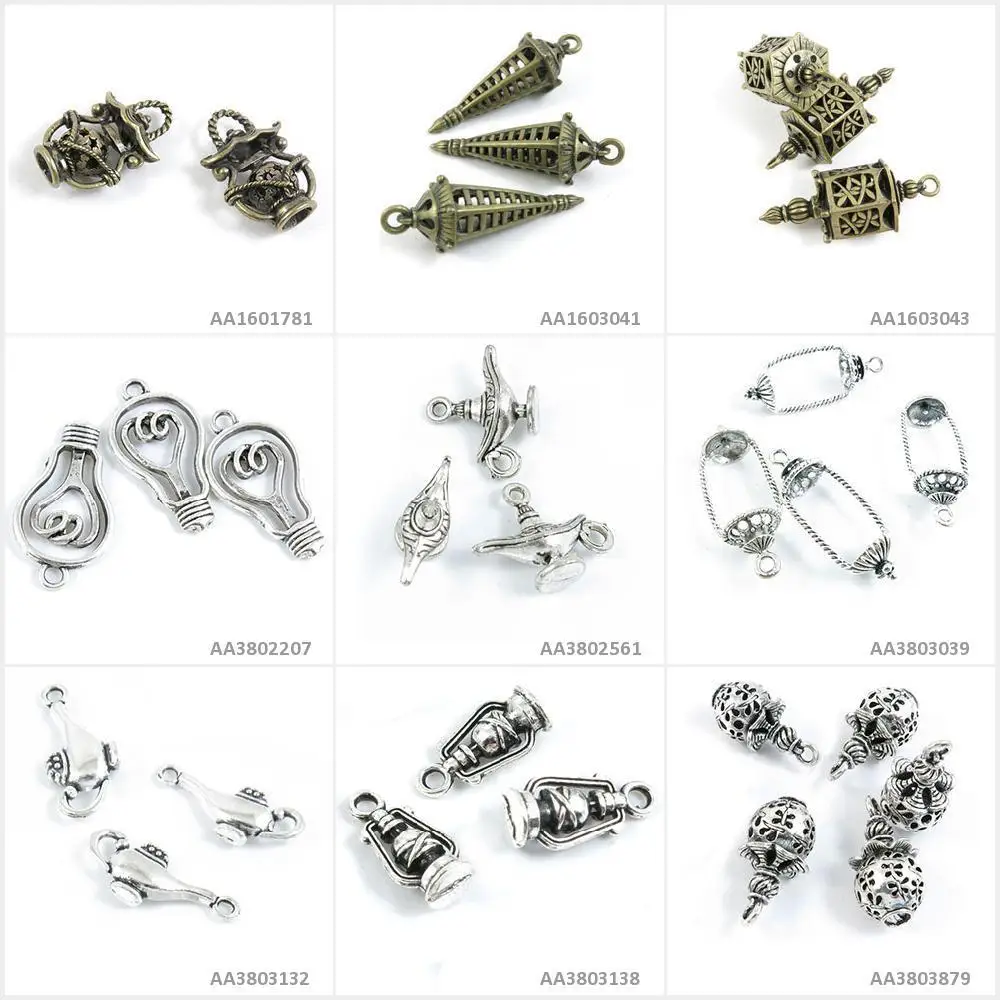 Античное серебро с оттенком бронзы Подвески для изготовления украшений фонарь