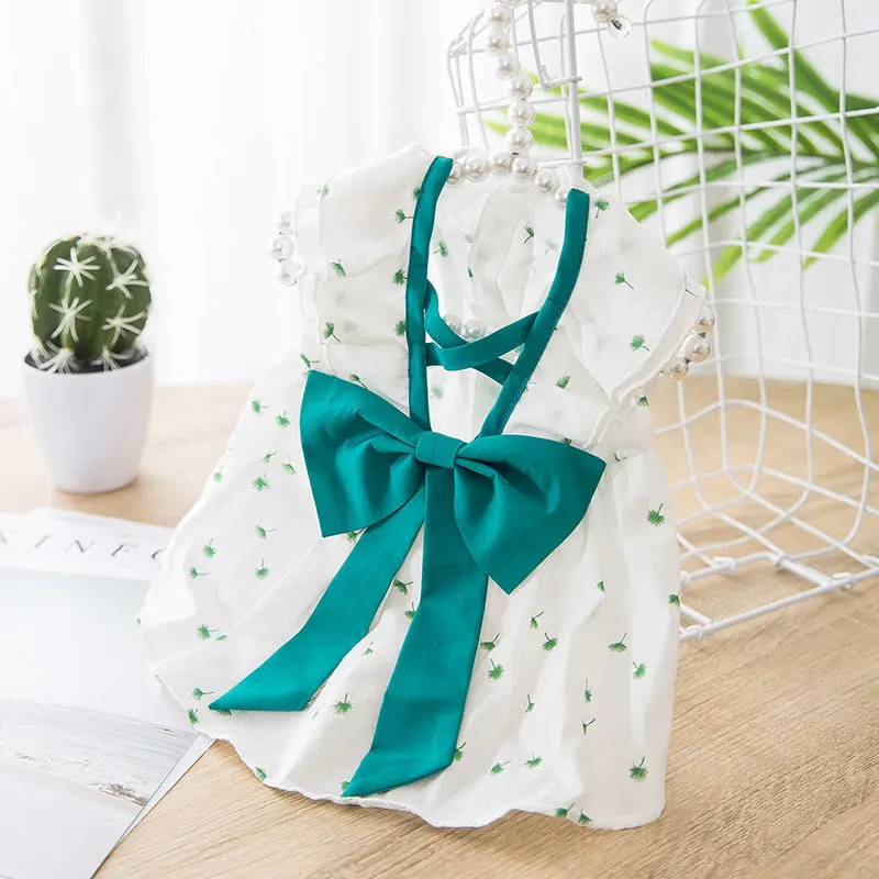 

С героями мультфильмов, одежда с принтом в виде собак Одежда с бантиком для собак Дейзи облака платья супермаленький костюм для животных ми...